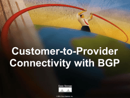Customer - to - provider connectivity with BGP