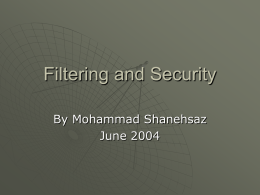 Filtering and security - Brookdale Community College