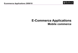 Ecommerce Applications 2009/10