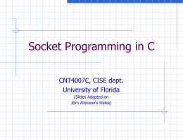 Sockets - University of Florida