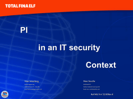 PI in an IT security Context