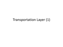 Transportation Layer (1)
