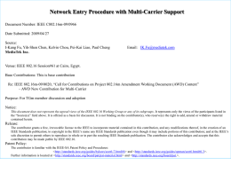 Network Entry Procedure with Multi-Carrier Support