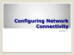 Lesson 7 - Configuring Network Connectivity - Seneca