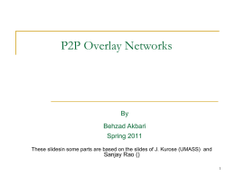 Peer-to-Peer Overlay Networks