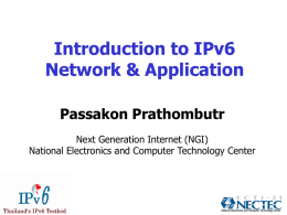 IPv6 Introduction: Network and Applications
