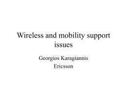 Wireless and mobility support issues