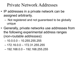Private Network Addresses