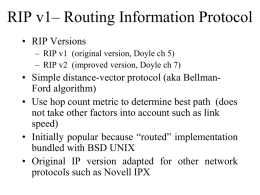RIP – Routing Information Protocol