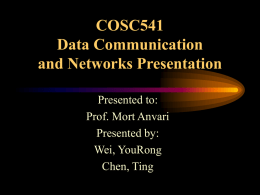 COSC541 Data Communication and Networks