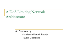 A DoS Limiting Network Architecture