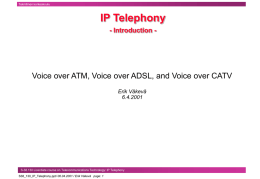 Voice over ATM, Voice over ADSL, and Voice over CATV
