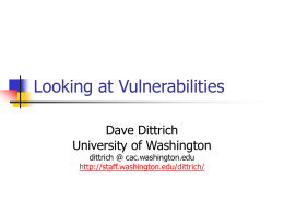 Looking at Vulnerabilities - UW Staff Web Server