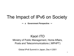 Government Strategy on IPv6 (1/2)