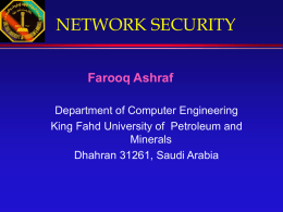 network security - Faculty Personal Homepage