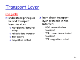 Week 8 Transport Layer Protocols