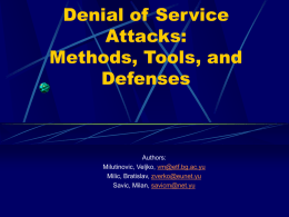 Denial of Service Attacks: Methods, Tools, and Defenses