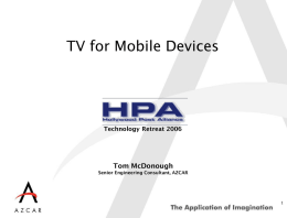 TV for Mobile Devices, Tom McDonough
