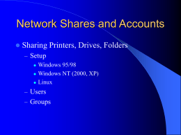 Network Shares and Accounts
