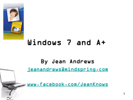 Windows7_A+_Webinar