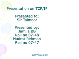 intro to Presentation on TCPIP(group 2)