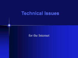 Technical Issues