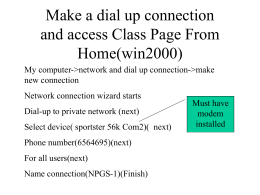 Make a dial up connection