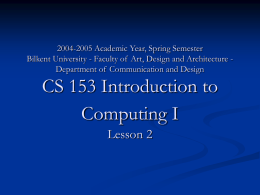 Types of Networks - CS 153 Introduction to Computing I