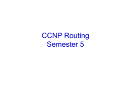 CCNP Routing Semester 5 - YSU Computer Science & Information