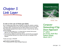 Link Layer and Local Area Network