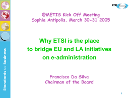 A brief look at ETSI