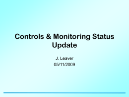 Controls and Monitoring Status Update