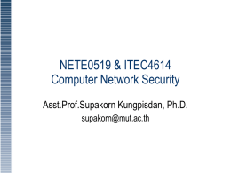 Lecture01: Network Security Overview