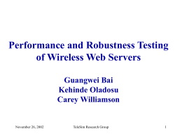 Wireless Web Performance