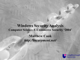 Windows Security Analysis
