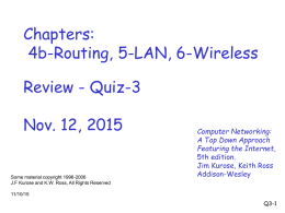 Quiz-3 Review - Communications Systems Center