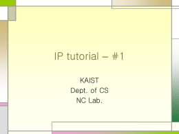 IP tutorial – #1 - Network Computing Lab