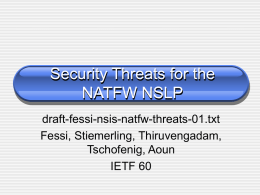 Security Threats for the NATFW NSLP