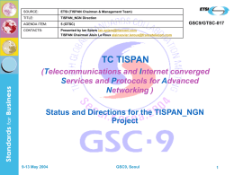 TISPAN_NGN Status & Direction