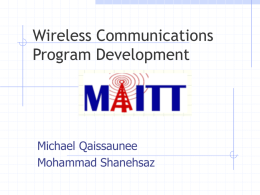 Wireless Communications Program Development