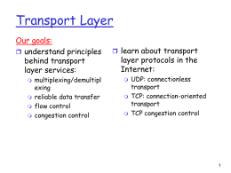 Connection oriented transport and congestion control