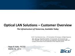 May 4, 2012 - PON, Optical LAN Solutions (Gary Eifert, TE)