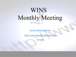 WINS Monthly Meeting 03_07_2008