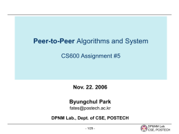 Peer-to-Peer Algorithms and Systems