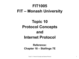 Topic 10 – Protocol Concepts and Internet