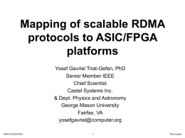 Mapping of scalable RDMA protocols to ASIC/FPGA