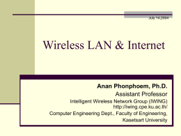 Wireless LAN Update - Department of Computer Engineering