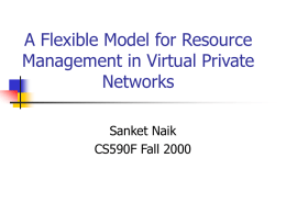 A Flexible Model for Resource Management in Virtual Private