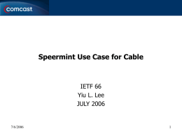 Speermint Use Case for Cable