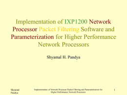 Implementation of IXP200 Network Processor Packet Filtering